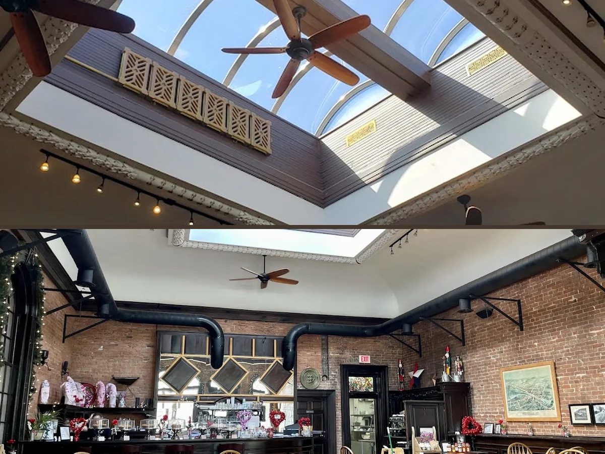 Coffee shop counter inside Historic Grounds.